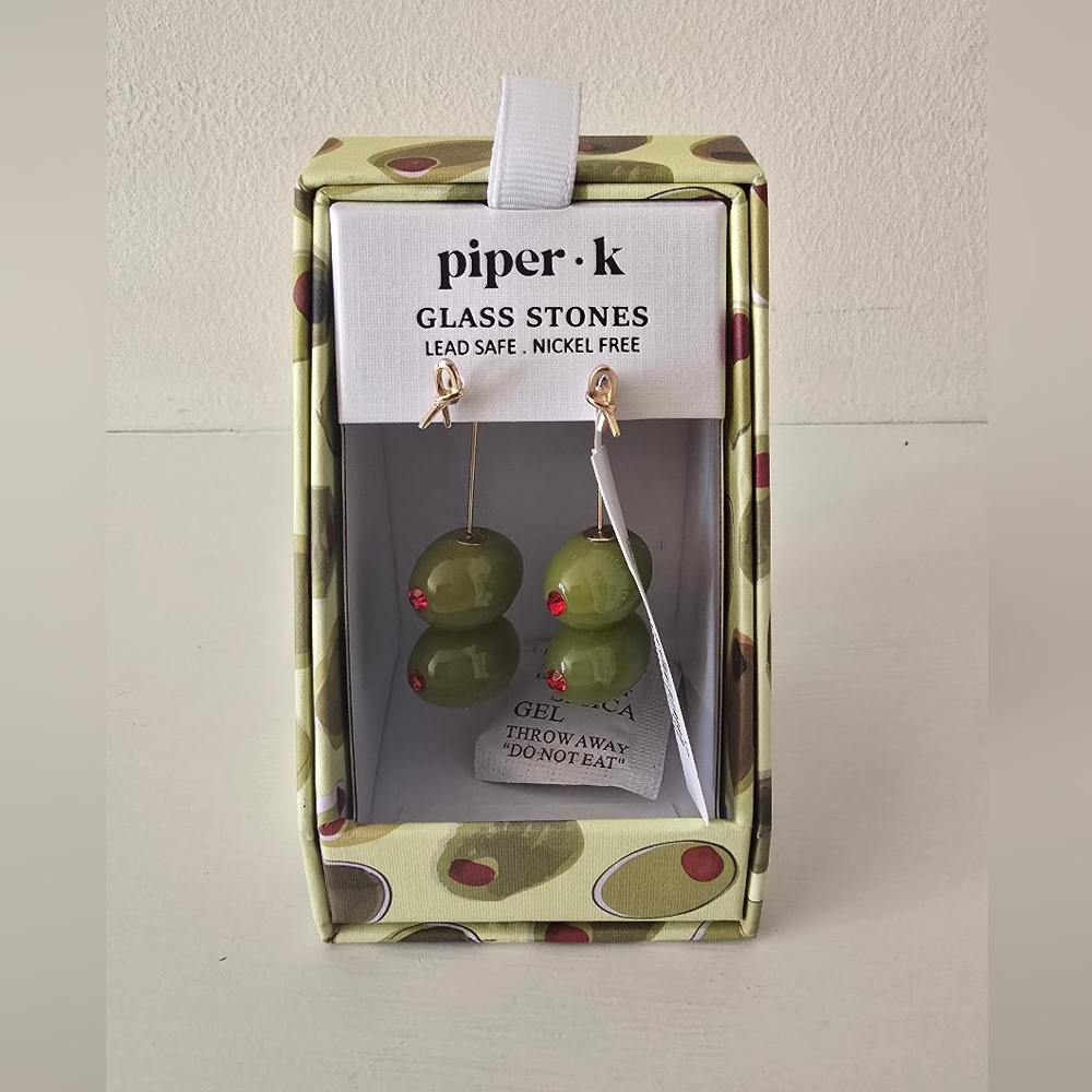 Piper K Green Olive Earrings
